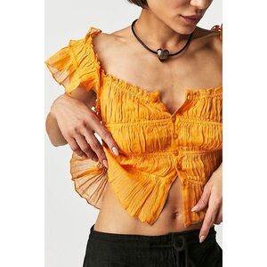 NWT Free People X FP ONE Aletta Top Malibu Orange